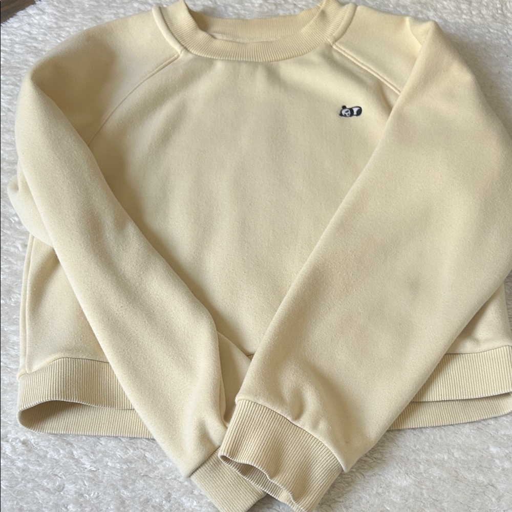 Sunday Best Cream Ribbed Collar Sweatshirt